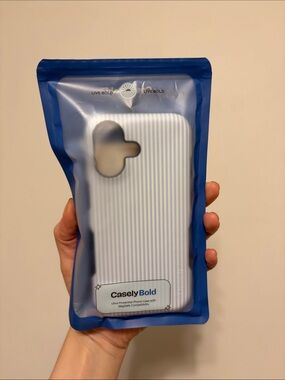 NWT Casely iPhone 17- Blue & White Striped Phone Case - Casely